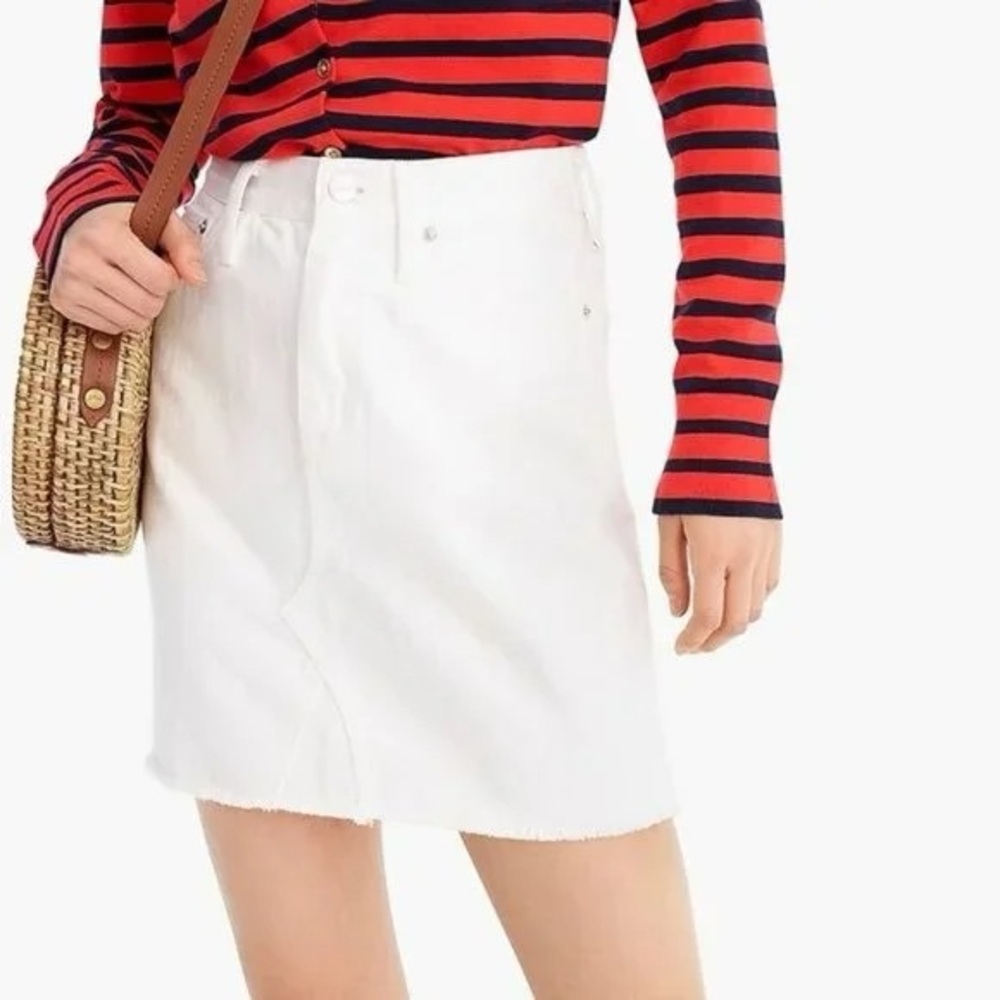J. Crew Trademark White Denim Mini Skirt Women’s Size 29 H6148 100% Cotton